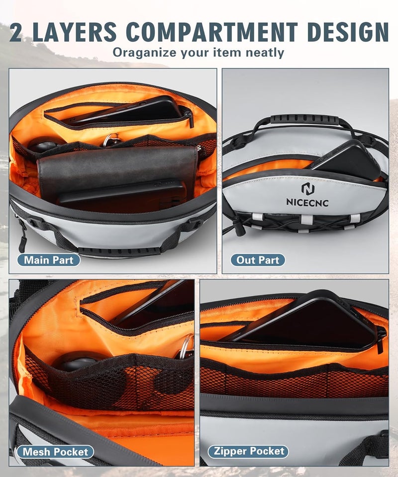 NICECNC Motorcycle Handlebar Bag Universal Waterproof PVC Front Fork Organizer Accessory Bag Motorcycle Tool Bag For Motorbike Cruiser Softail Dyna Sportsters Dirt Bike Bicycle Accessories - Image 4